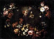 unknow artist, Garland of Flowers with St Anthony of Padua